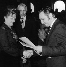 Cseszka Edit karnagy, Vass Lajos és Tóthpál József (archív felvétel 1985 körül)