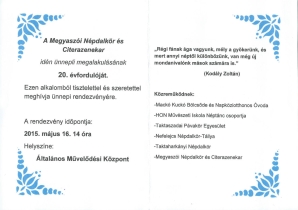 Megyaszói Népdalkör és Citerazenekar - Meghívó 2