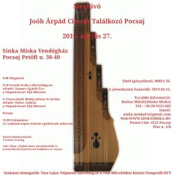 Joób Árpád Citerás Találkozó Pocsaj - Meghívó
