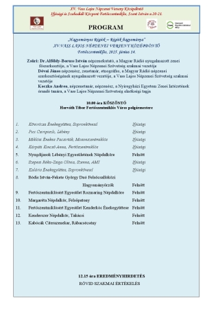 Fertőszentmiklósi Középdöntő - program