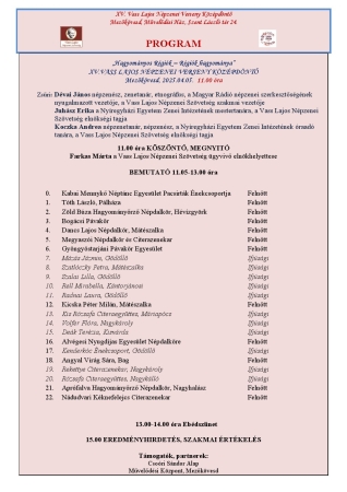 Mezőkövesdi Középdöntő - program