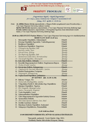 Sümegi Középdöntő - program