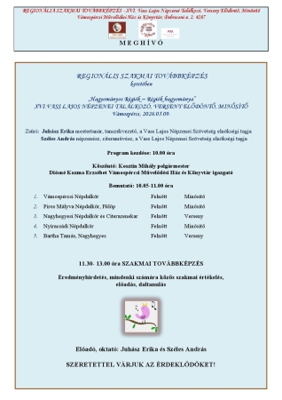 Vámospércsi Elődöntő - program